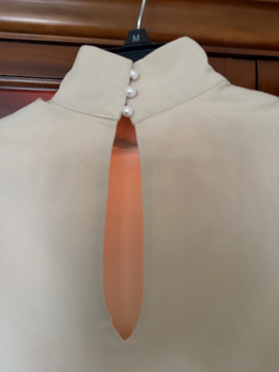 High-Waist Wide-Leg Sleeveless Jumpsuit in Light Beige - Picture 7 of 9